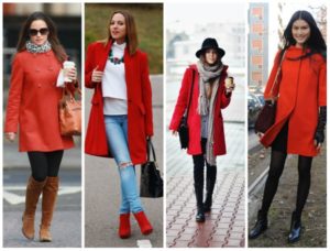 Scarpe diverse per un cappotto al ginocchio