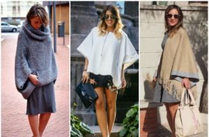 Diversi modelli di poncho da donna