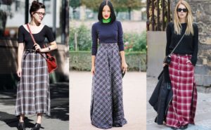 Tartan maxi skjørt