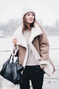 sheepskin coat with hat