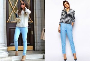 top de colors per a pantalons blaus