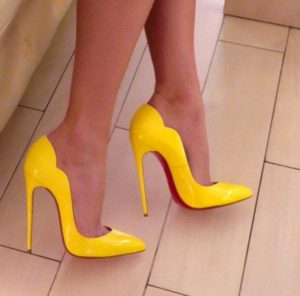 Festive yellow shoes