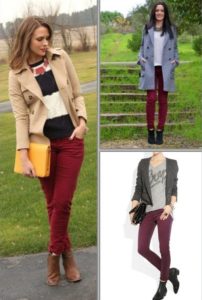 options de combinaison avec un pantalon bordeaux pour femme