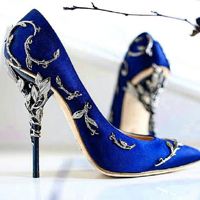 Luxurious blue shoes with decor