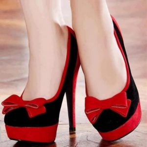 Red and black shoes