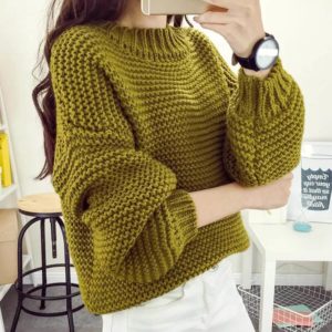 The simplest pattern on a sweater is garter stitch (knit-purl)