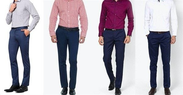 Shirts with blue trousers