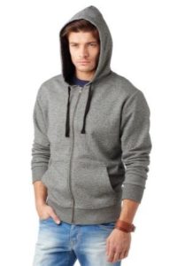 Men's gray sweatshirt with hood