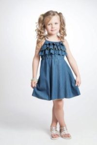 Elegant sundress i denim for jenter