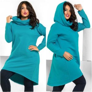 Turquoise hoodie dress