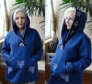 Blaues Hoodie-Design