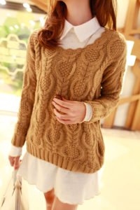 Women's sweater with a beautiful vertical pattern