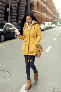 Parka d'hiver jaune