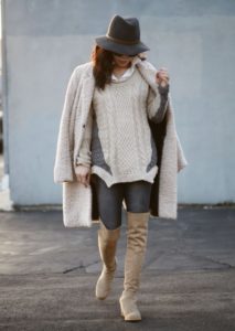 beige suede over the knee boots