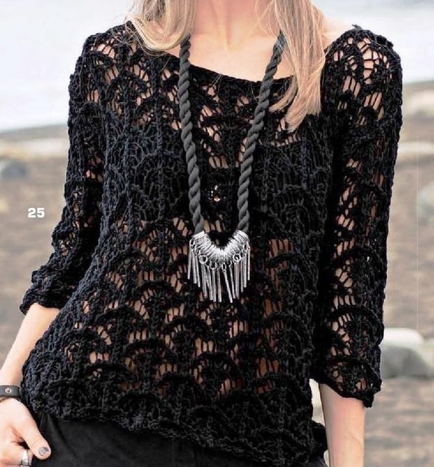 Openwork pullover