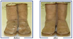 Ugg Boots vor und nach der Reinigung