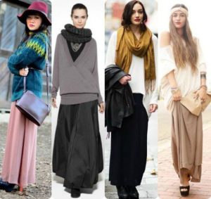 long skirt with sweater