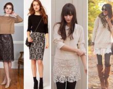 skirt guipure dengan sweater