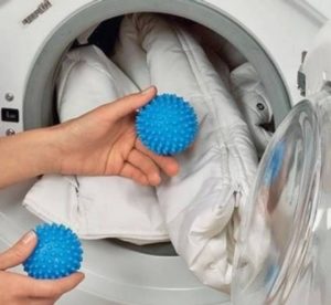 ballen in de wasmachine