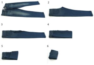 how to fold pants in a closet