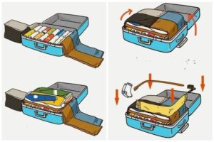 com plegar els pantalons en una maleta