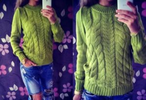 grüner Acrylpullover