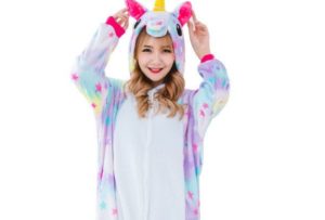 unicorn curcubeu kigurumi