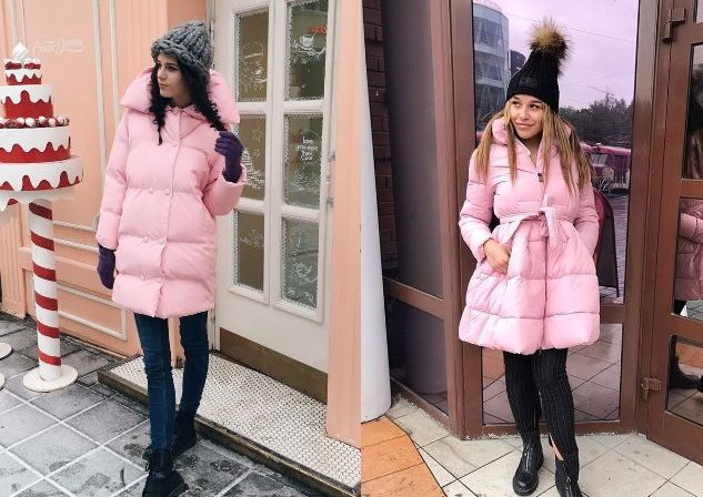 Pink na down jacket