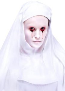 white nun with crying eyes