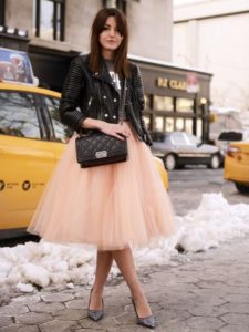 leather jacket and tutu