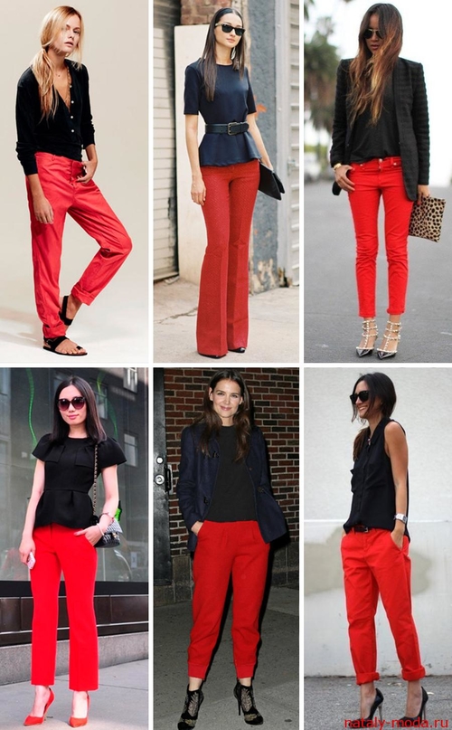 Qué llevar con pantalones rojos 3