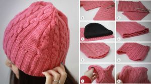 How to make a hat from a sweater