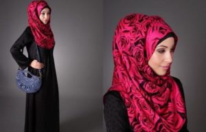 Muslim crimson scarf