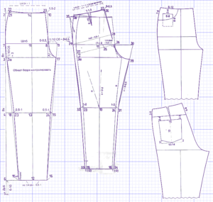 creando un modello per pantaloni da donna affusolati