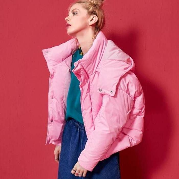 Pink down jacket