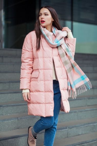 Pink down jacket