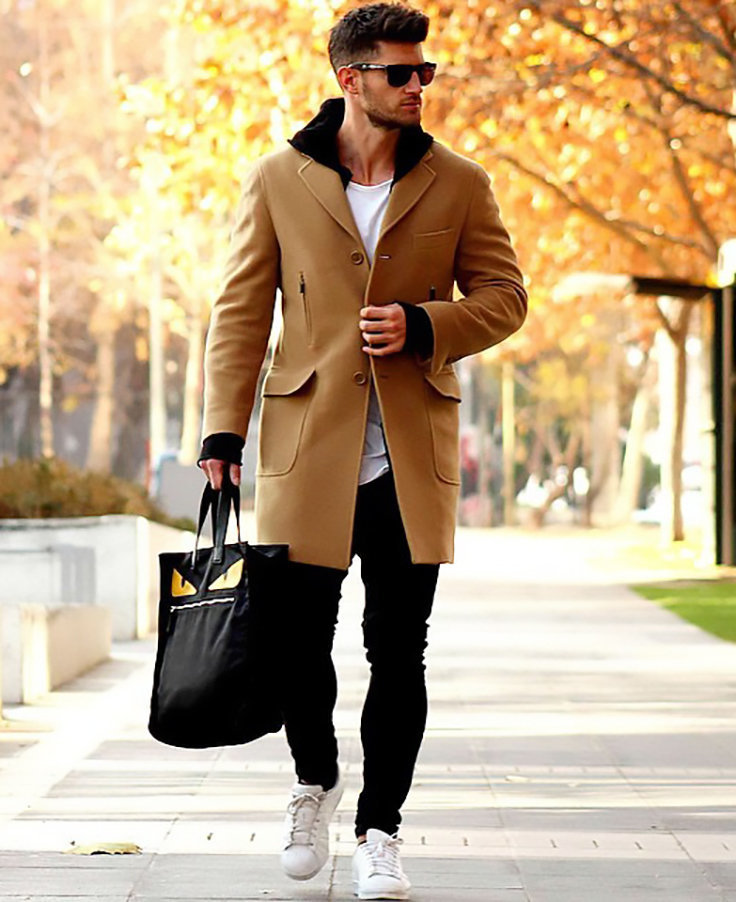 Manteau beige pour homme