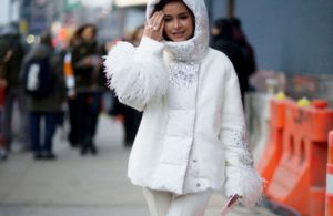 short white down jacket