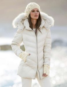 white down jacket with fur