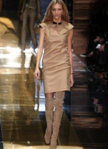 beige boots with dress