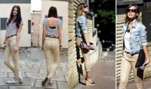 pantaloni corti beige