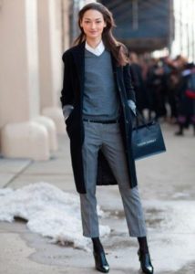 girl in a coat and trousers 7 8