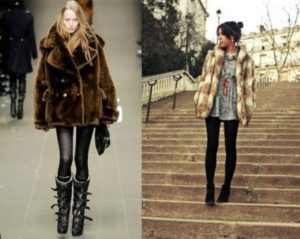 what to wear with a short fur coat