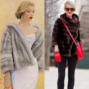 short fur coat with dress