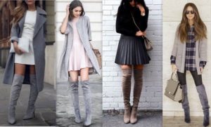 suede over the knee boots with heel