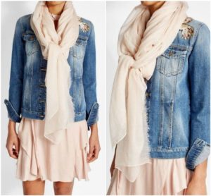 choosing a scarf for a denim jacket