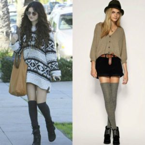 Grunge style with leg warmers