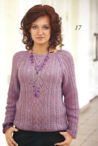 Pull femme rose-lilas