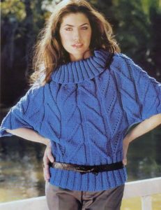 Sweater with dolman sleeves