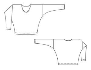 Schema 2. Model de pulover supradimensionat 